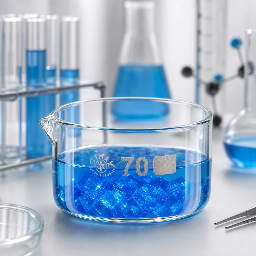 Kristallisierschale 100ml Borosilikatglas Ø70mm mit Ausguss für Labor und Gewerbe SIMAX