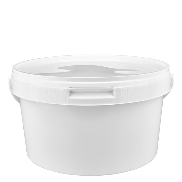 Eimer 3.5L aus weißem Kunststoff Polypropylen mit Deckel Eimer 3.5L aus weißem Kunststoff Polypropylen mit Deckel