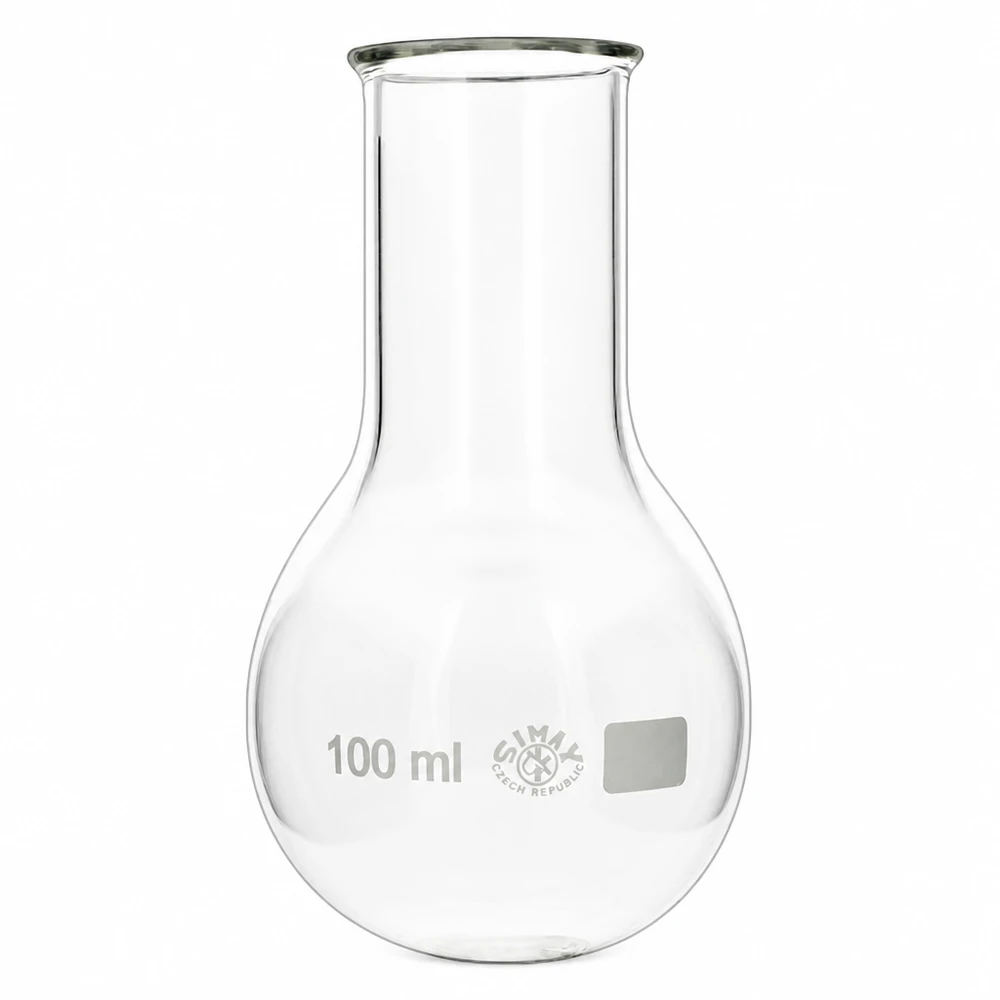 Rundkolben 100ml Weithals Rundkolben 100ml Weithals Borosilikatglas Laborausstattung für professionellen gewerblichen Einsatz bei Pacadura