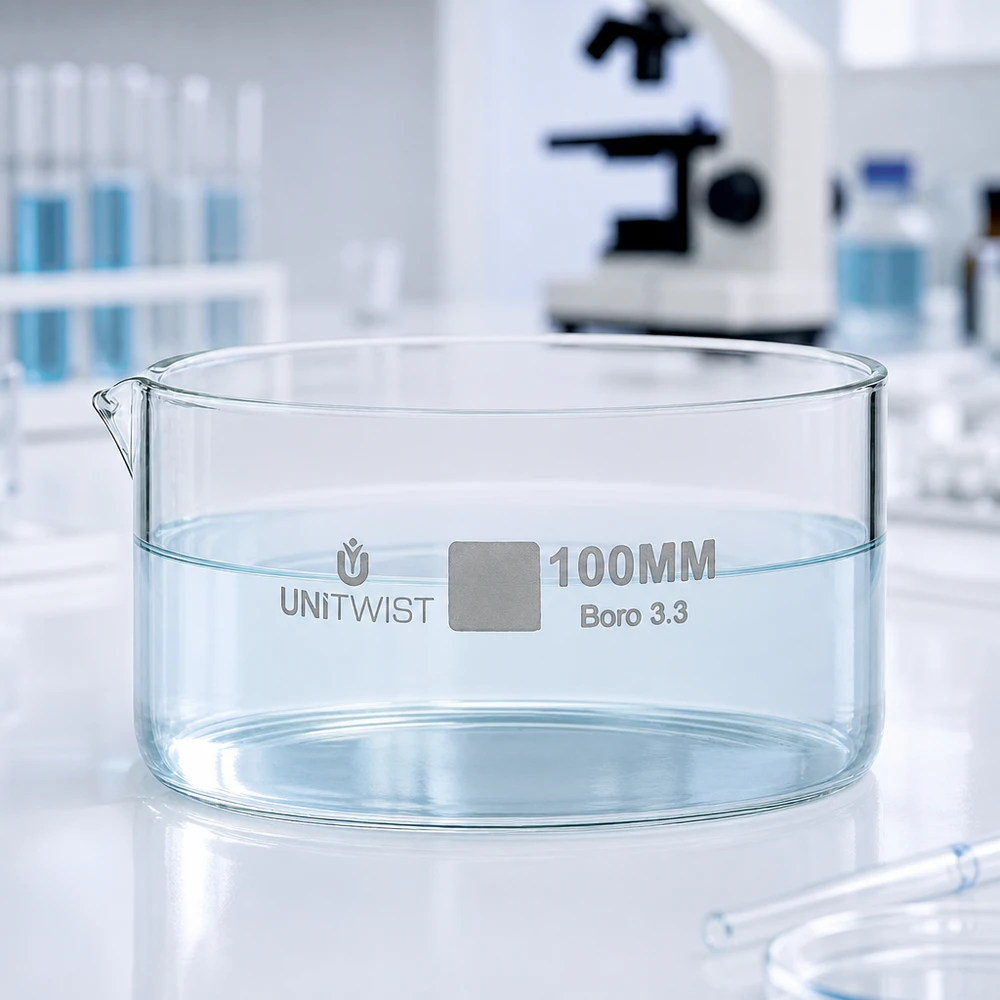 Kristallisierschale 100mm Borosilikatglas Boro 3.3 UNiTWIST für Labor und Gewerbe