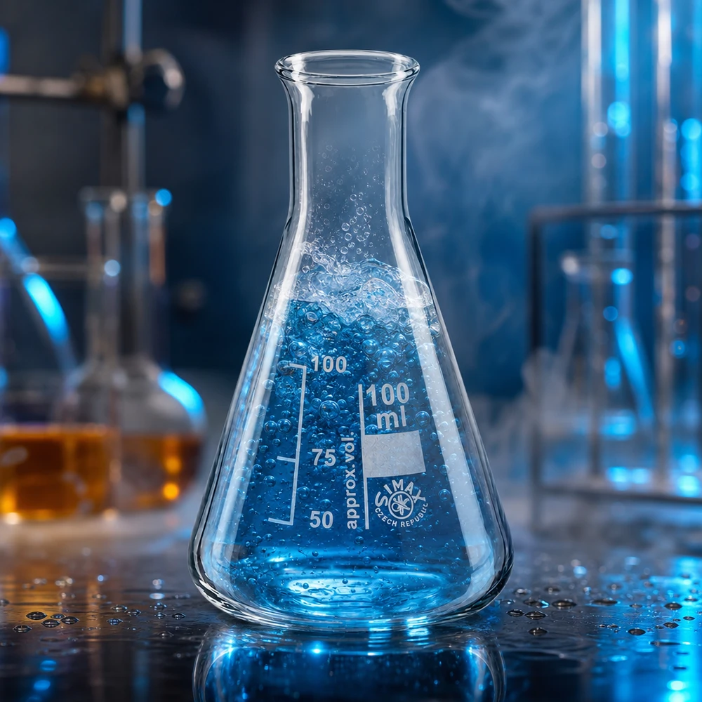 Erlenmeyerkolben 100ml Enghals aus Borosilikatglas für professionelle Laboranwendungen bei Pacadura.de