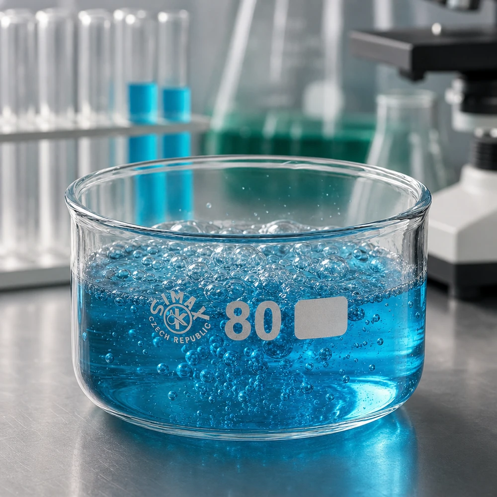 Kristallisierschale 150ml Borosilikatglas ø80mm ohne Ausguss für Labor und Gewerbe SIMAX