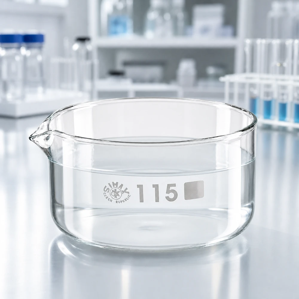 Kristallisierschale 500ml Borosilikatglas mit Ausguss Ø115mm SIMAX für Labor und Industrie