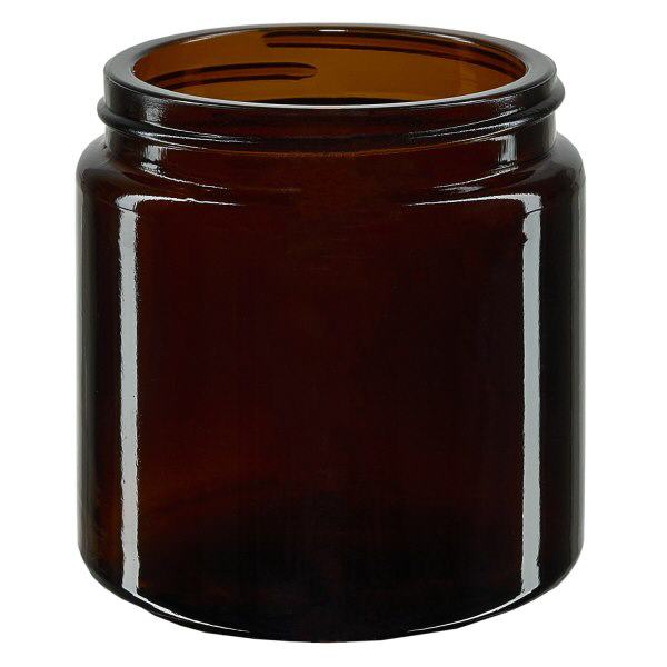 120ml Glastiegel. braun ohne Deckel, Gewinde 58mm/R3 ApoGlas