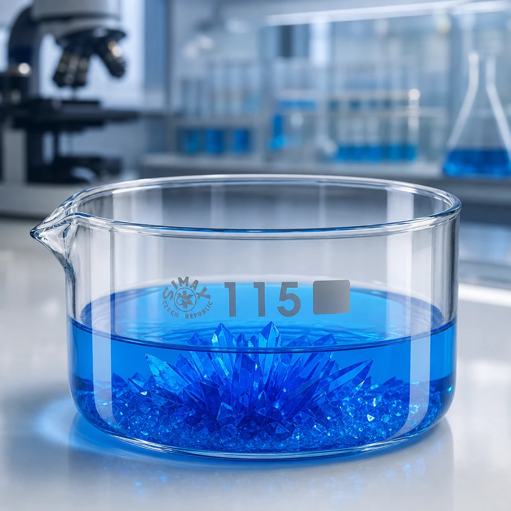 Kristallisierschale 500ml aus Borosilikatglas ø115mm mit Ausguss für professionelle Laborkristallisation