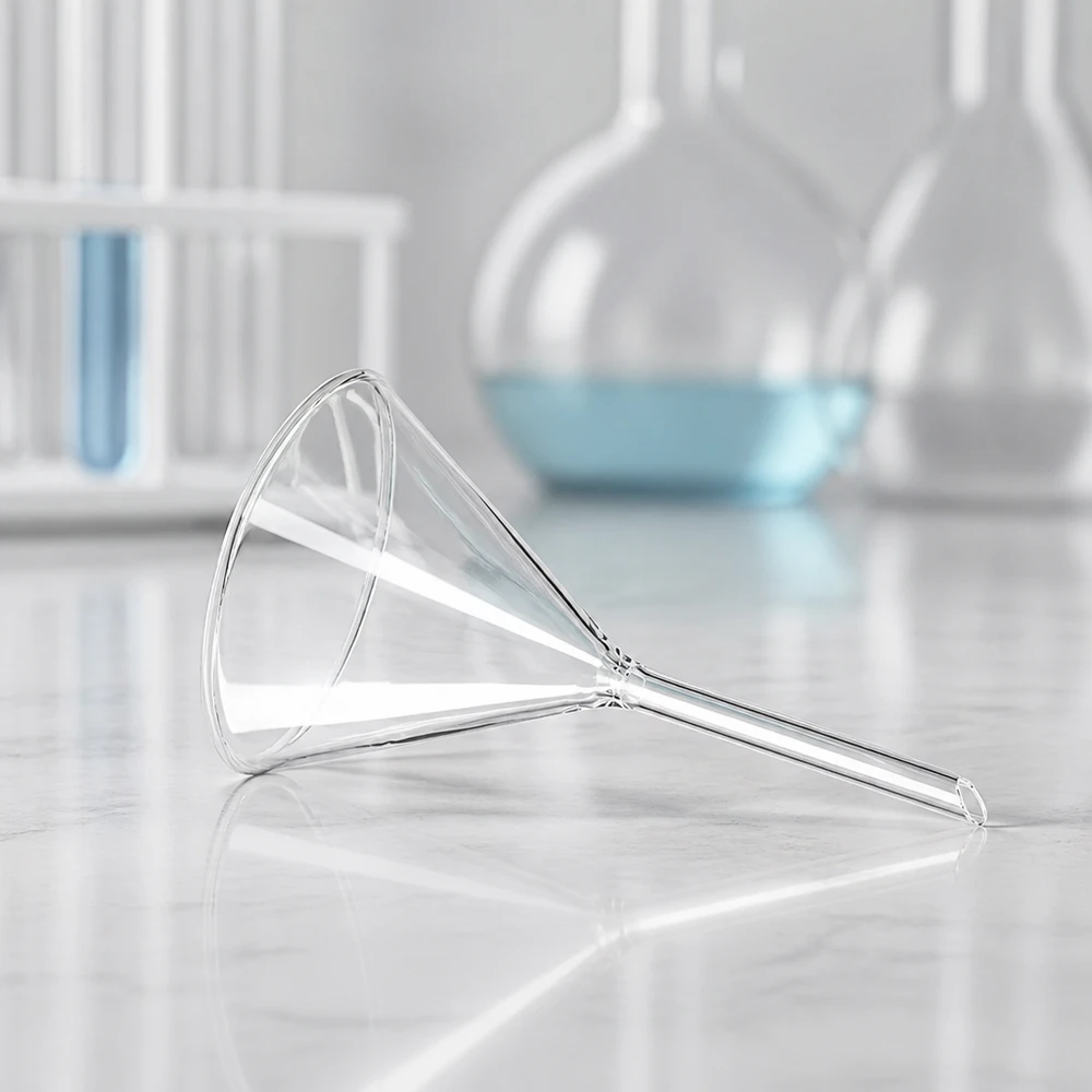 Trichter ø100mm Kalk-Soda, Winkel 60°, Kurzstil Labortrichter Glas Kalk-Soda 100mm Durchmesser 60° Winkel Kurzstiel für professionellen Einsatz im Labor