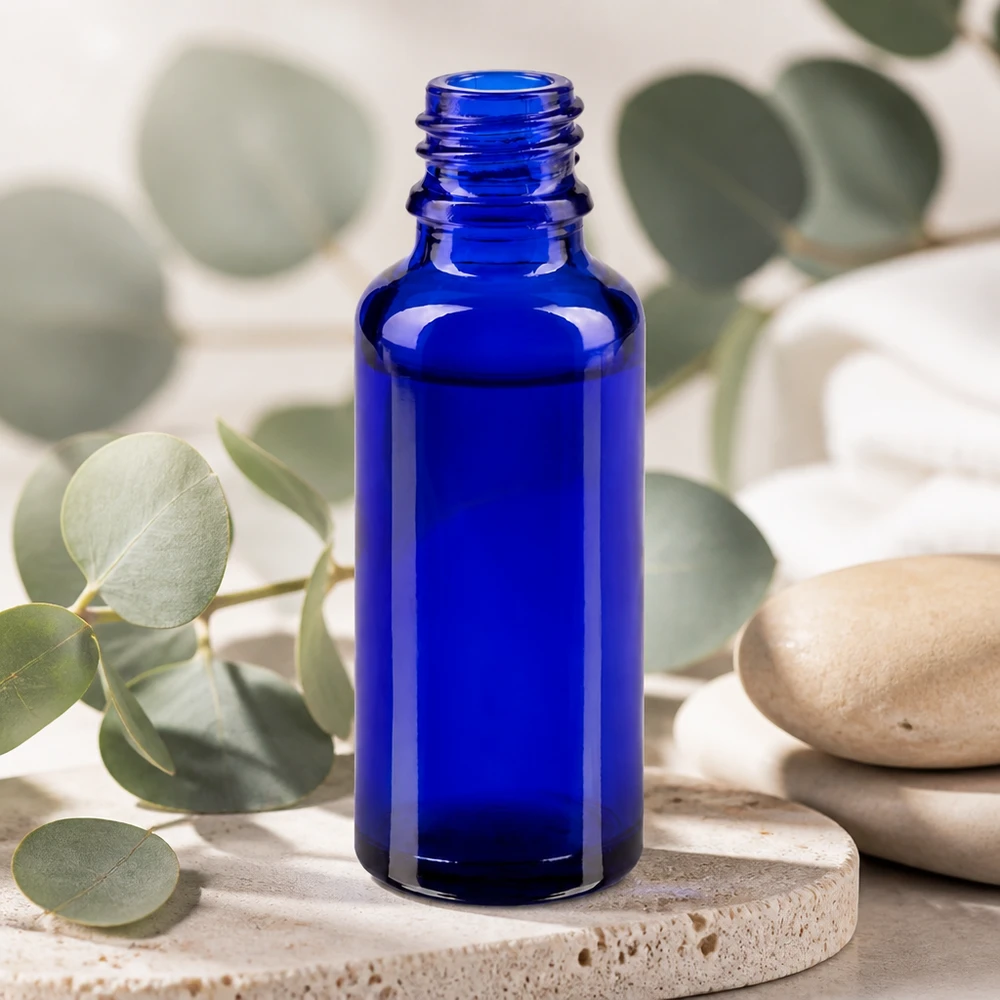30ml blaue Apothekerflasche ApoGlas aus Braunglas für professionelle Abfüllung im Fachhandel