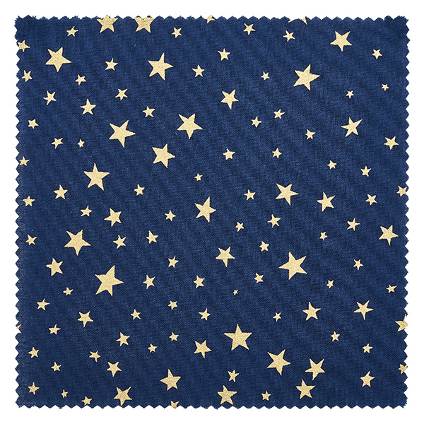 Stoff Schmuckdeckchen blau "Sterne" 15cm eckig Blaues Schmuckdeckchen mit goldenen Sternen Muster 15cm eckig für professionelle Dekoration von Pacadura.de