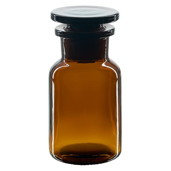 Rundschulterfl. 100ml braun Weithals Glasstopfen