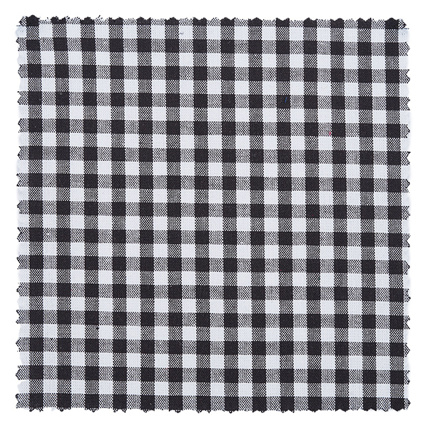 Schwarz-weiß kariertes Stoffmuster Nahaufnahme, Vichy-Karo Textil für Schmuckdeckchen 12cm eckig Landhaus Deko