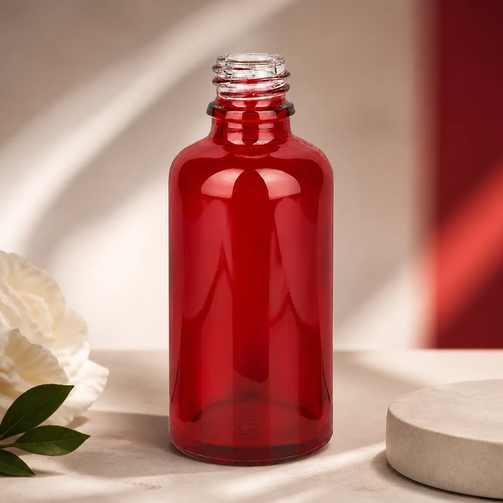 50ml Apothekerflasche rot Glas UT18/50 UNiTWIST Gewinde für professionelle Pharmazie und Kosmetik Anwendungen