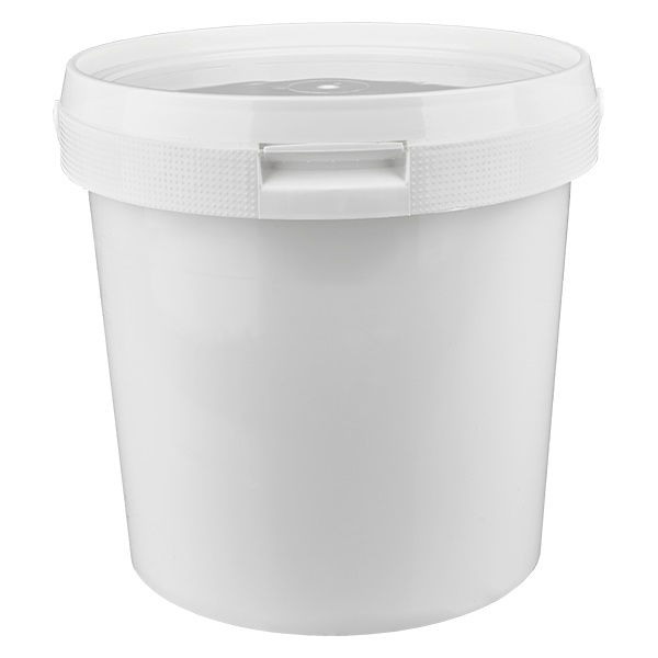 Eimer 2.5L aus weißem Kunststoff Polypropylen mit Deckel Eimer 2.5L aus weißem Kunststoff Polypropylen mit Deckel