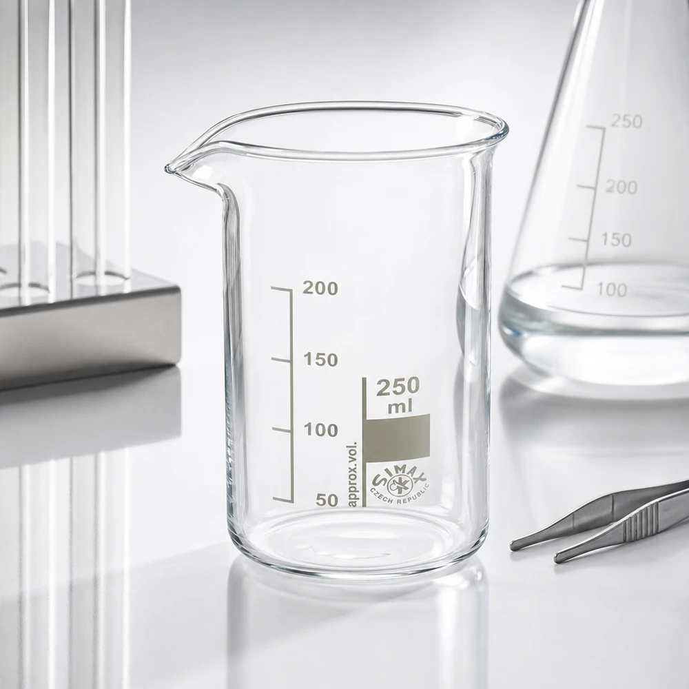 Becherglas 250 ml hohe Form aus Borosilikatglas für professionellen Laboreinsatz von Pacadura