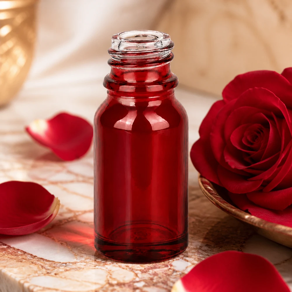 10ml Apothekenflasche RedLine UT18/10 UNiTWIST 10ml Apothekenflasche RedLine UT18/10 UNiTWIST Glas rot für professionelle Anwendung Pacadura Fachhandel