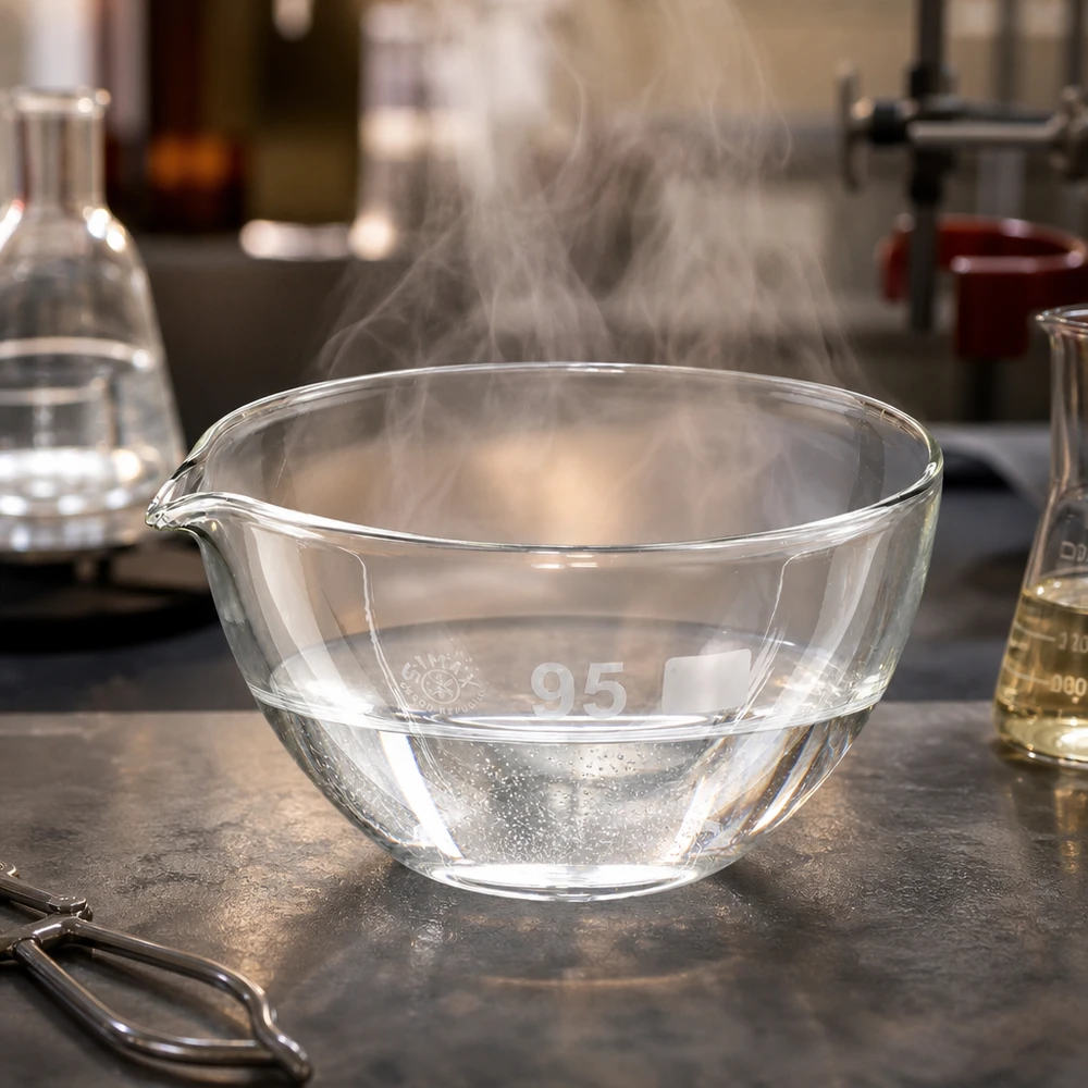 170ml Abdampfschale Borosilikat mit Ausguss ø95mm für professionelle Laboranwendungen