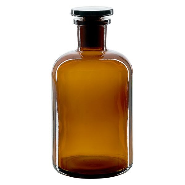 Rundschulterfl. 500ml braun Enghals Glasstopfen