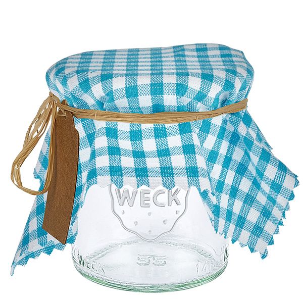 Stoff Schmuckdeckchen türkis-kariert 15cm eckig