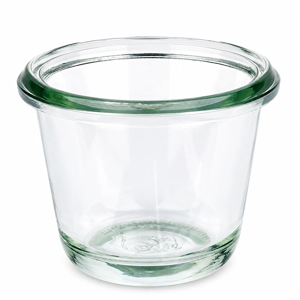 80ml Gourmetglas WECK RR60 Leeres 80ml WECK Gourmetglas RR60 aus klarem Glas mit charakteristischem Wulstrand für Einmachen und Konservieren