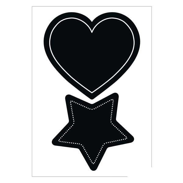 Tafeletiketten "Herz & Stern" (4 Aufkleber)