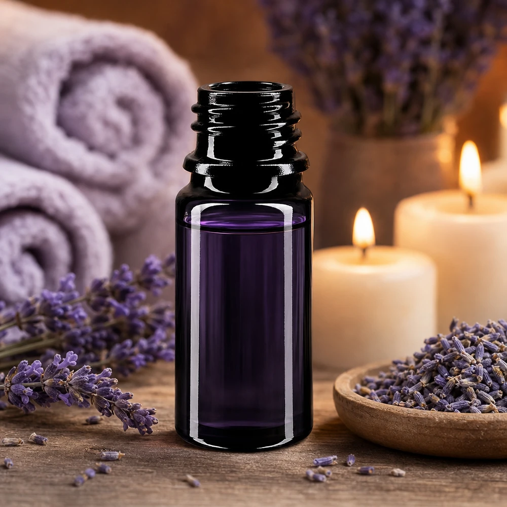 Violettglas Flasche 5ml DIN 18 (Mironglas) 5ml Tropfflasche Orion Violettglas Miron für professionelle Aromatherapie und ätherische Öle im Fachhandel