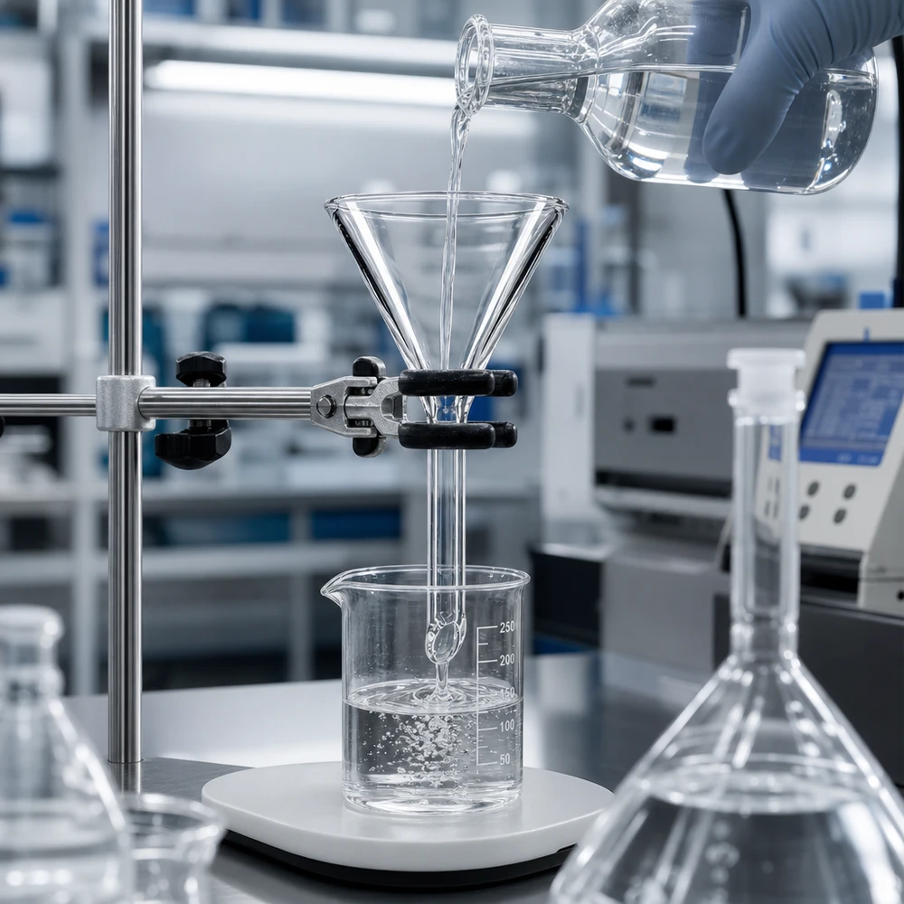 Trichter 30mm Durchmesser Kalk-Soda-Glas 60 Grad Winkel Kurzstil für professionelle Laboranwendungen