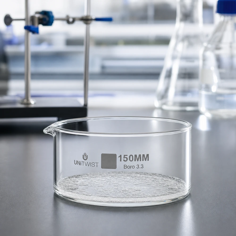 Kristallisierschale ø150mm Borosilikatglas UNiTWIST Kristallisierschale 150mm Borosilikatglas 3.3 UNiTWIST für Labor und Gewerbe hitzebeständig chemikalienresistent