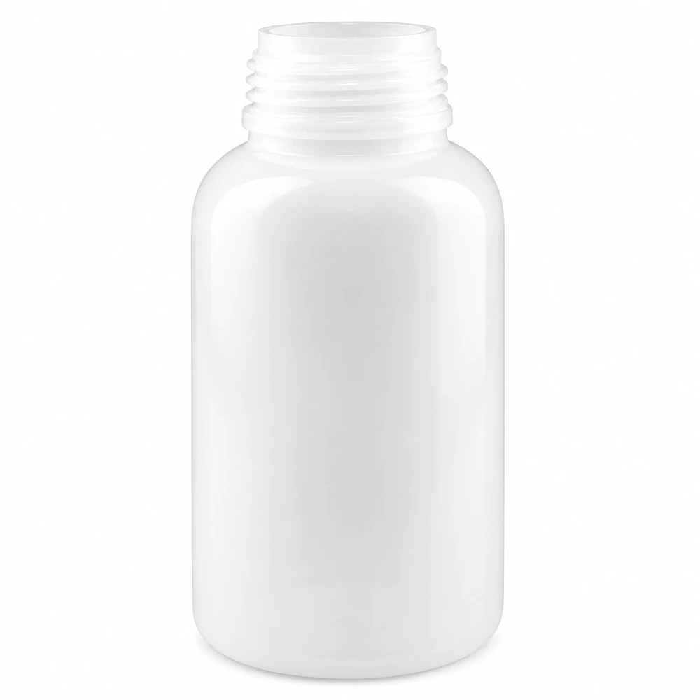 500ml Weithals-Laborflasche aus HDPE weiß ohne Verschluss für professionellen Laboreinsatz