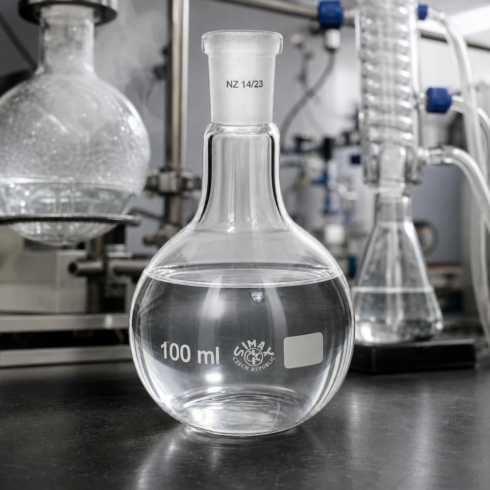 Stehkolben 100ml Borosilikatglas Normschliff 14/23 für professionelle Laboranwendungen Destillation Synthese