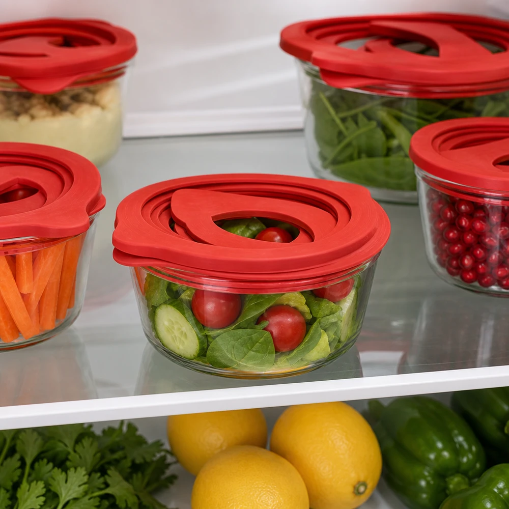 Einkochring Naturgummi RR80 Einkochring RR80 Naturgummi rot Vorratsbehälter Kühlschrank frische Lebensmittel Salat Gemüse professionelle Küche