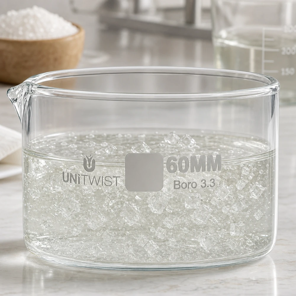 Kristallisierschale 60mm Borosilikatglas Boro 3.3 UNiTWIST für Labor und Gewerbe bei Pacadura