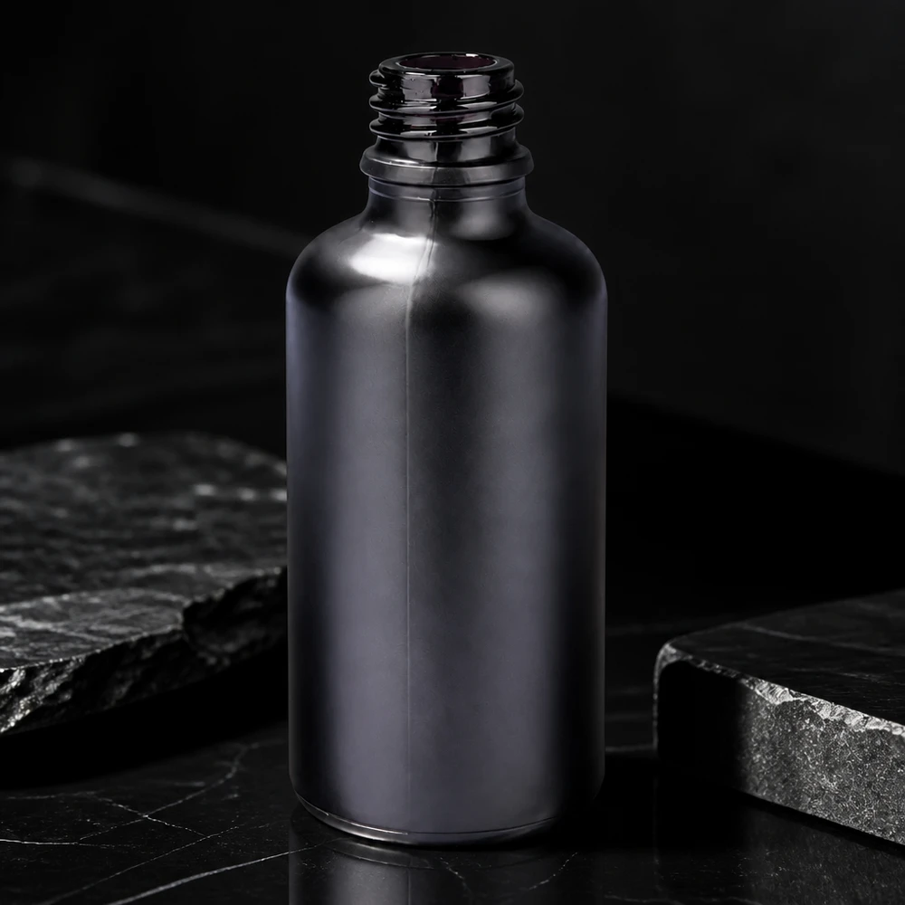 50ml Apothekerflasche BlackLine UT18/50 UNiTWIST aus schwarzem Glas für professionelle pharmazeutische Anwendungen