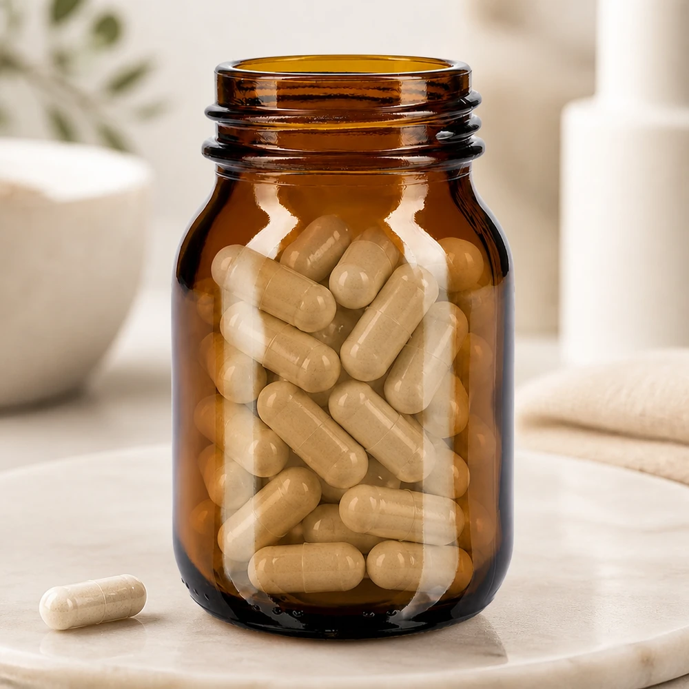 75ml Braunglas Weithalsflasche DIN 40 für pharmazeutische Kapseln - professionelle Verpackungslösung Pacadura
