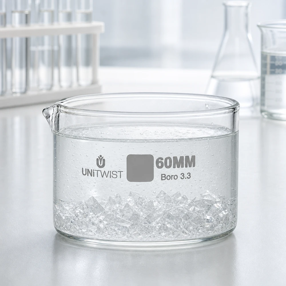 Kristallisierschale ø60mm Borosilikatglas UNiTWIST Kristallisierschale 60mm Borosilikatglas 3.3 UNiTWIST Labor Verdampfungsschale Fachhandel Pacadura