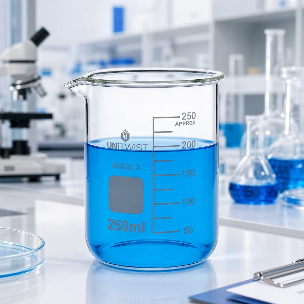 Becherglas 250ml Borosilikat 3.3 niedrige Form UNiTWIST für Labor und Gewerbe