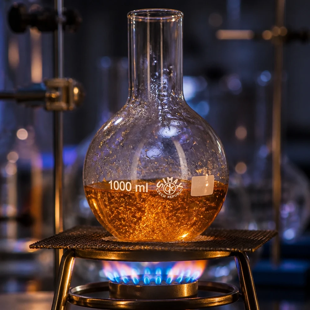 Stehkolben 1000ml Weithals aus Borosilikatglas für professionelle Laboranwendungen bei Pacadura.de