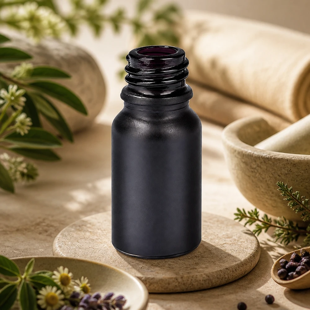 10ml Apothekerflasche BlackLine schwarz UT18/10 UNiTWIST Gewinde für professionelle Anwendung Fachhandel