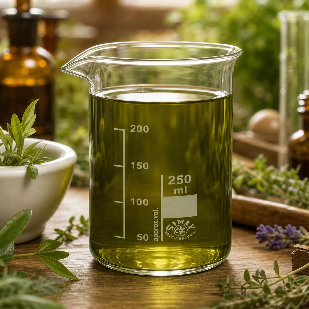 Becherglas 250ml Borosilikatglas, hohe Form Becherglas 250ml Borosilikatglas hohe Form mit grüner Flüssigkeit für Labor und Apotheke