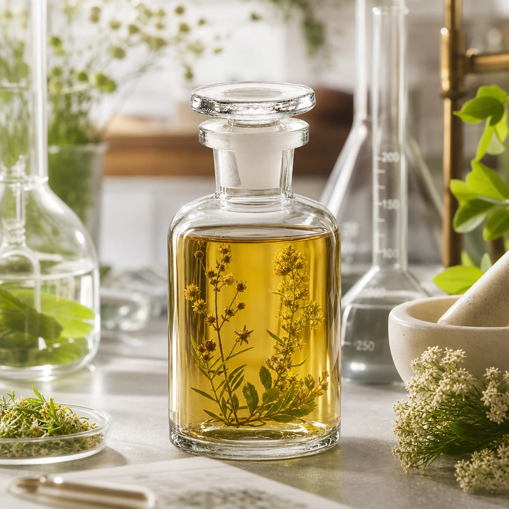 Rundschulterflasche 50ml Klarglas Enghals mit Glasstopfen für professionelle Labor- und Pharmaanwendungen