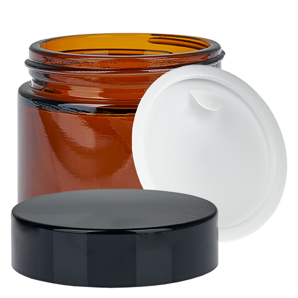 Glastiegel 60ml braun mit Einlegedeckel UNiTWIST Glastiegel 60ml braun mit Einlegedeckel UNiTWIST