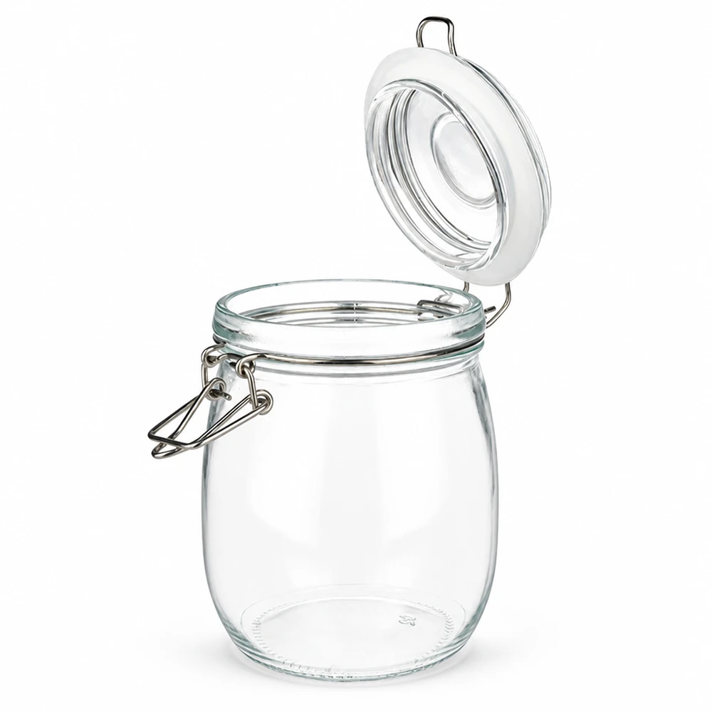 750ml Vorratsglas mit Silikonring und Bügelverschluss UNiTWIST 750ml Vorratsglas mit Bügelverschluss für professionelle Lagerung - hochwertiges Glas für Gewerbetreibende