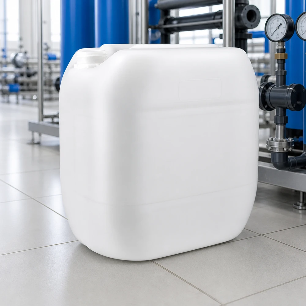Weißer Kunststoff-Kanister 30 Liter ohne Verschluss für gewerblichen Einsatz in Industrie und Produktion