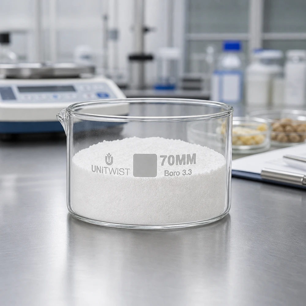 Kristallisierschale 70mm Borosilikatglas 3.3 UNiTWIST Laborglas für professionelle Anwendungen