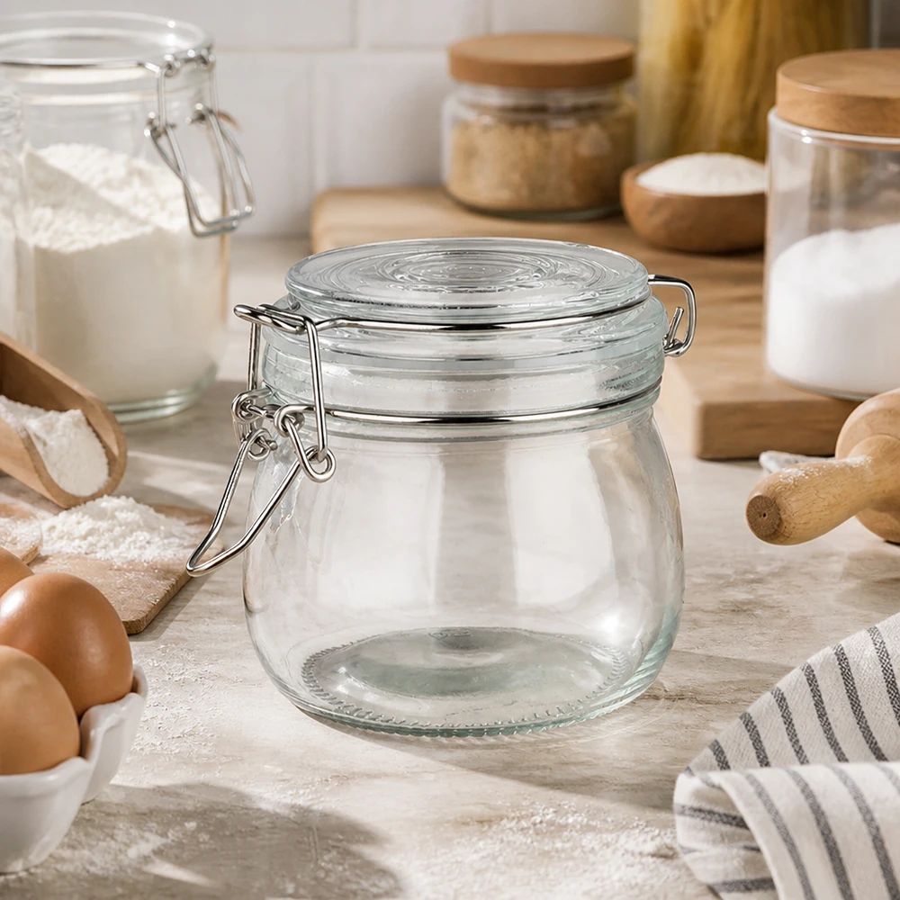 500ml Vorratsglas mit Bügelverschluss für gewerbliche Küche und professionelle Lebensmittellagerung bei Pacadura