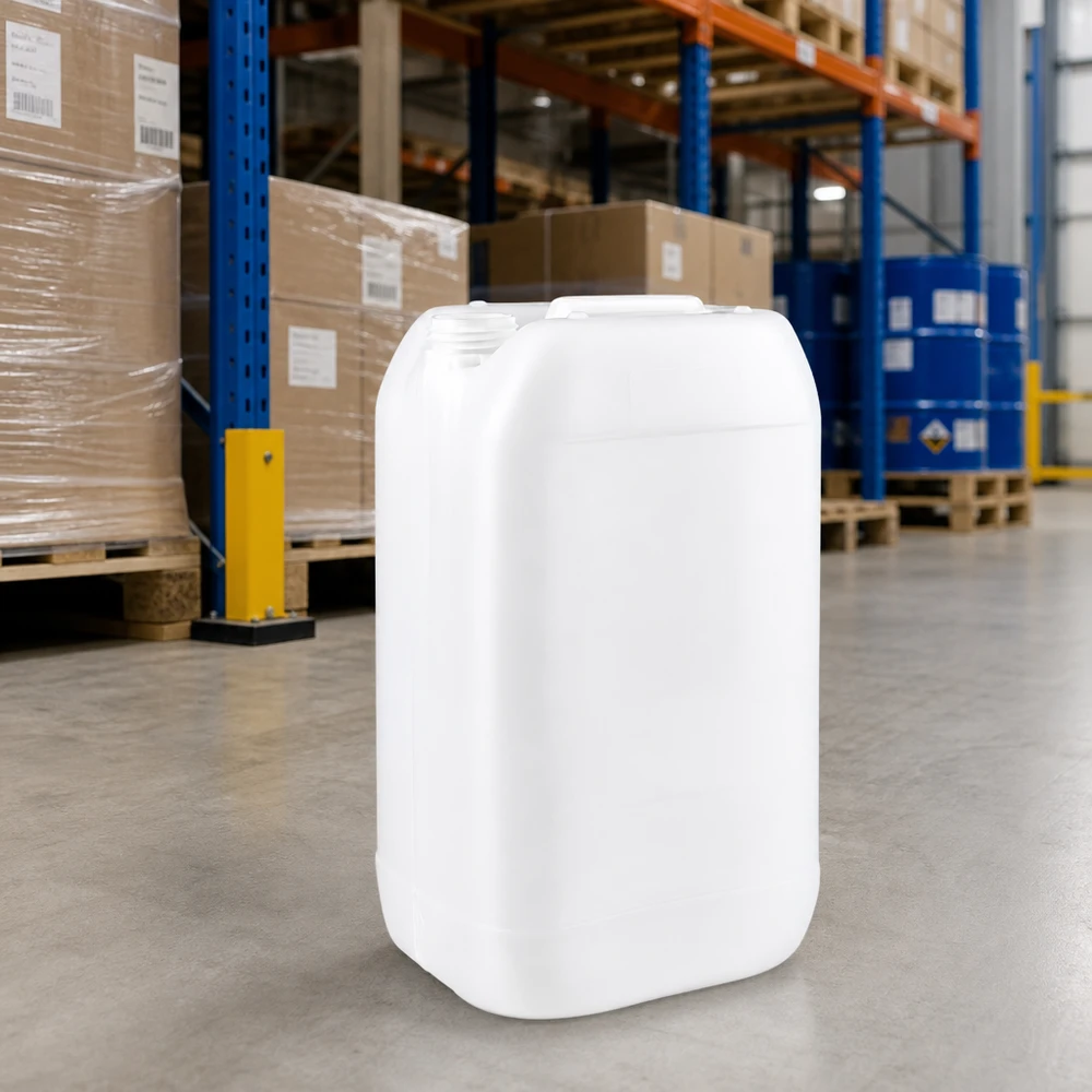 Weißer HDPE-Kanister 15 Liter ohne Verschluss für gewerblichen Einsatz im Lager