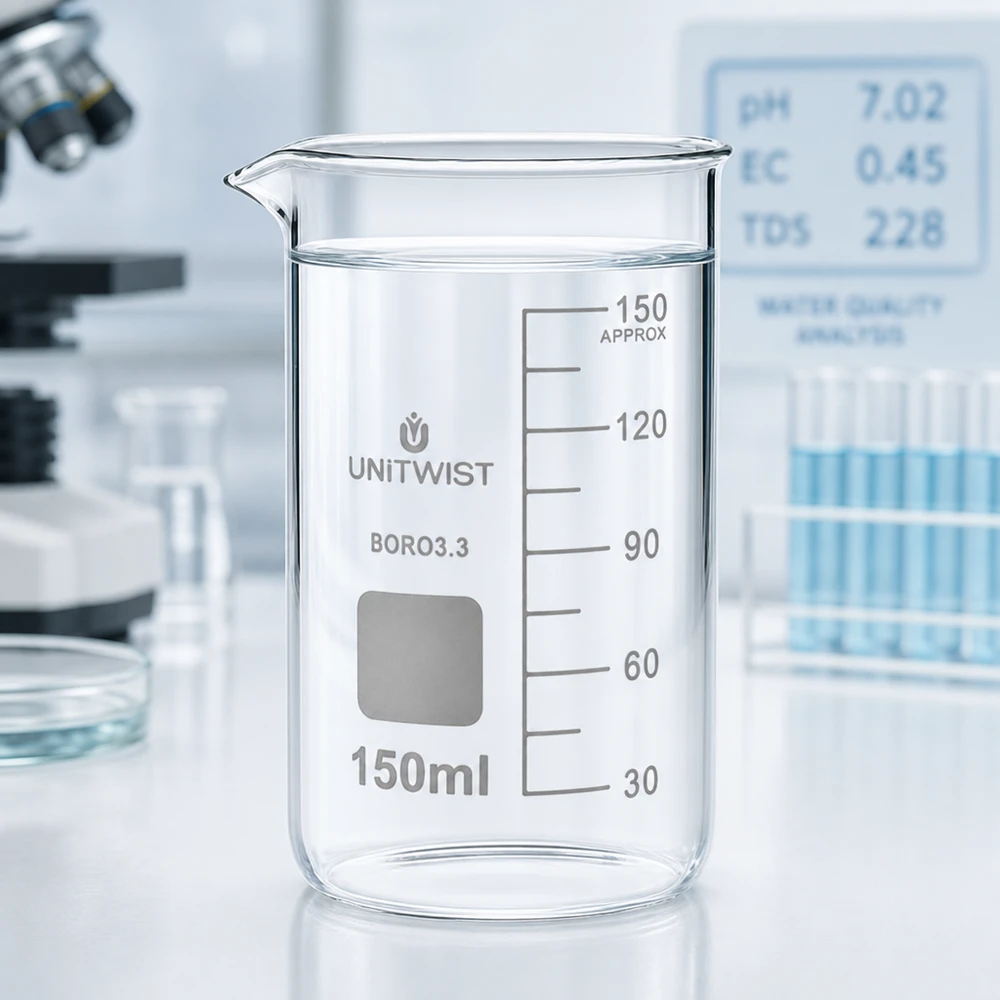 Becherglas 150ml Borosilikat hohe Form UNITWIST für professionellen Laboreinsatz im Fachhandel