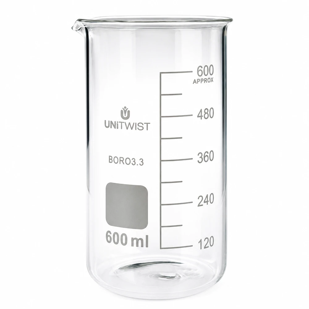 Becherglas 600ml Borosilikat, hohe Form UNiTWIST Becherglas 600ml Borosilikat hohe Form UNITWIST für professionellen Laboreinsatz im Fachhandel