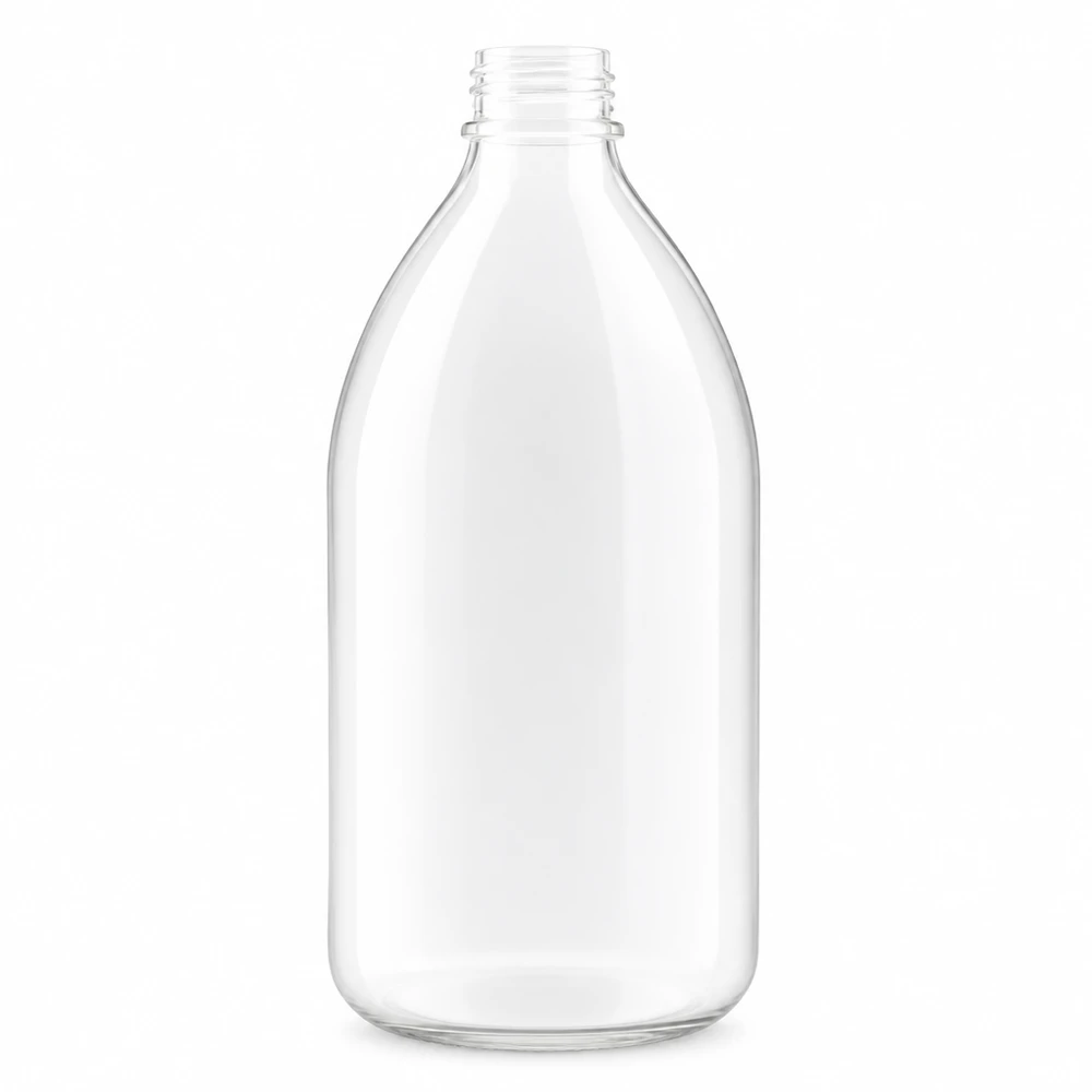 500ml Enghals-Laborflasche aus klarem Glas ohne Verschluss für professionelle Laboranwendungen
