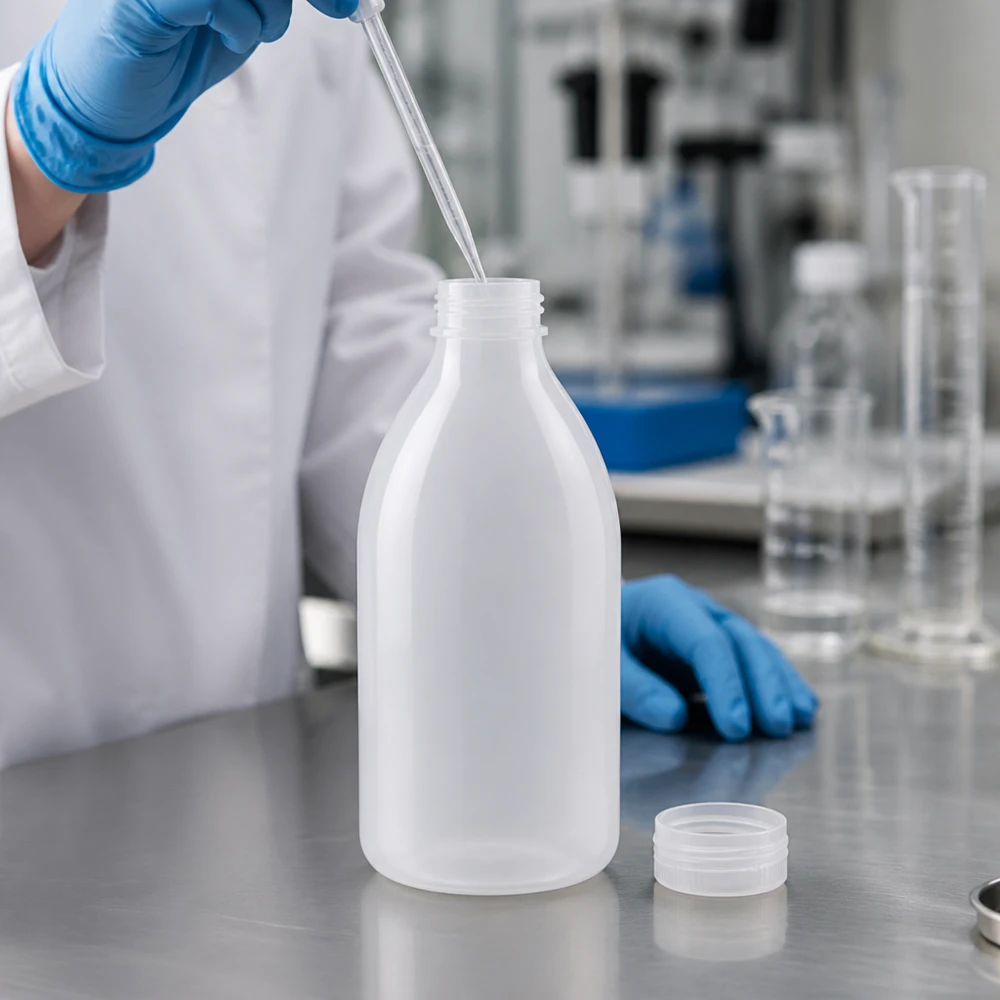 500ml Laborflasche Enghals ohne Verschluss 500ml Kunststoff-Laborflasche Enghals ohne Verschluss für professionellen Laboreinsatz bei Pacadura