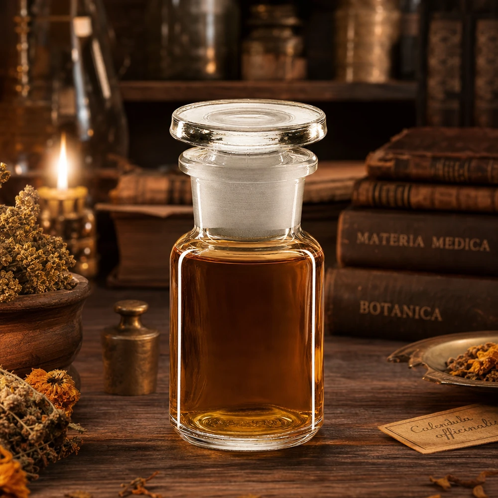 Rundschulterflasche 50ml Klarglas Weithals mit Glasstopfen für pharmazeutische und botanische Anwendungen