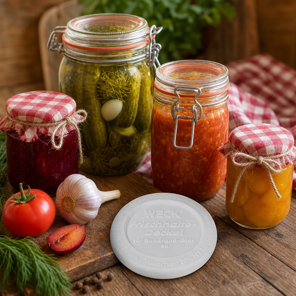 WECK Frischhaltedeckel RR60 Einmachen Konservieren Marmelade Gurken Tomaten professionelle Vorratshaltung Gastronomie